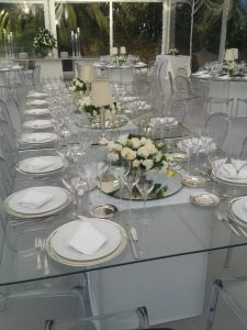 mesa de cerimonia de vidro