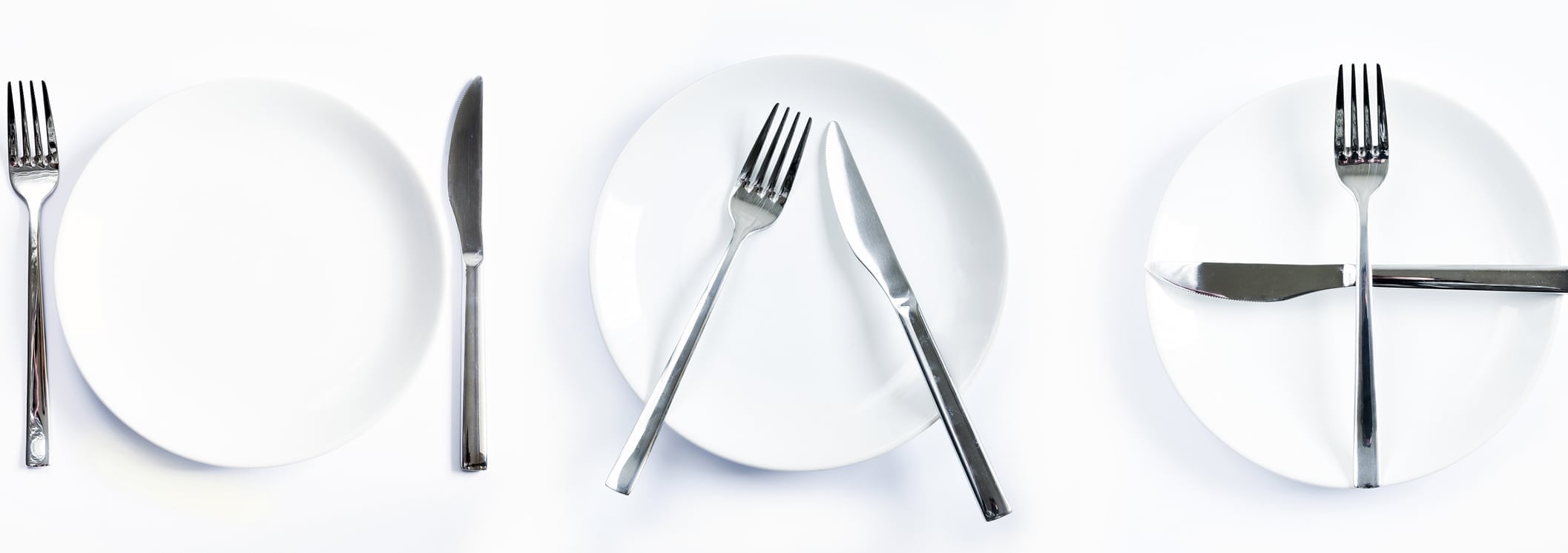 Dining etiquette, forks and knifes signals